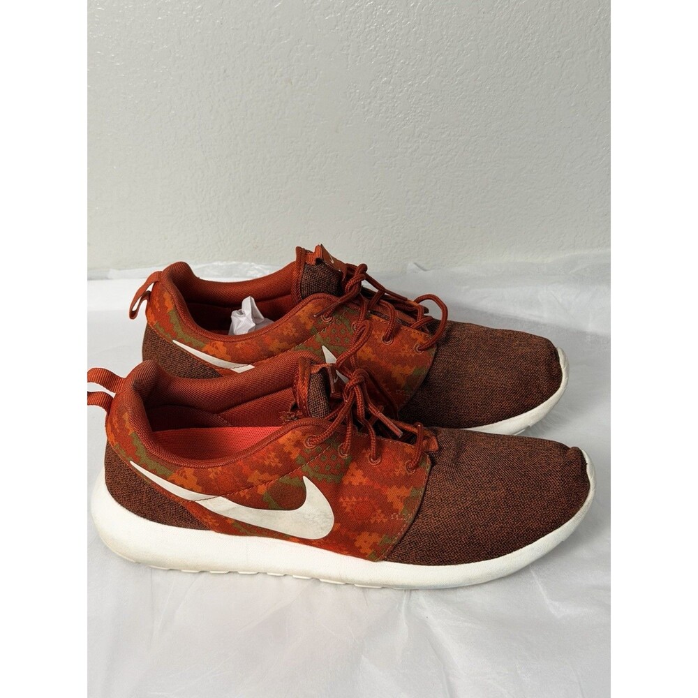 Nike Roshe Run Print Cinnabar Red Orange Sneakers Men’s Size 10.5 655206-612